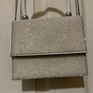 Aldo White Silver Bridal Crossbody Purse